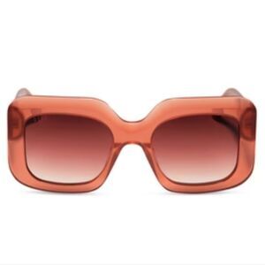 DIFF Eyewear Giada Rectangular Sunglasses- Dusty Mauve